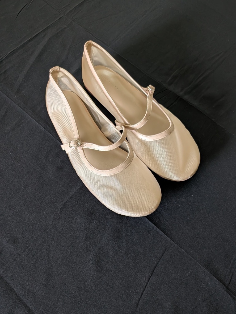TONY BIANCO Melany Mesh Ballet Flats Skin Nude Beige Mary Jane Shoes 9.5 New